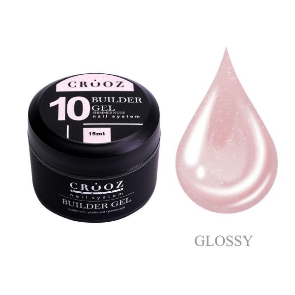 Crooz Гель для нарощування Builder Gel 10 SHIMMER NUDE 00000025509 фото