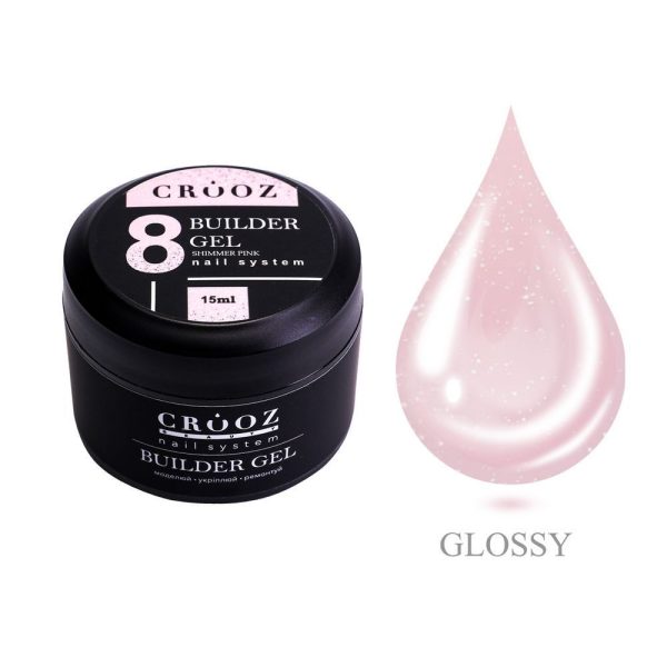 Crooz Гель для нарощування Builder Gel 8 SHIMMER PINK 00000025508 фото