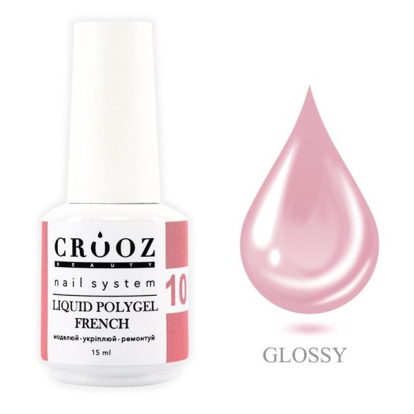 Crooz Рідкий полігель FRENCH Liquid Polygel 10, 15 ml 00000029469 фото