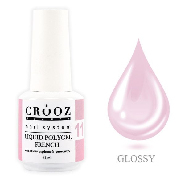 Crooz Рідкий полігель FRENCH Liquid Polygel 11, 15 ml 00000029470 фото