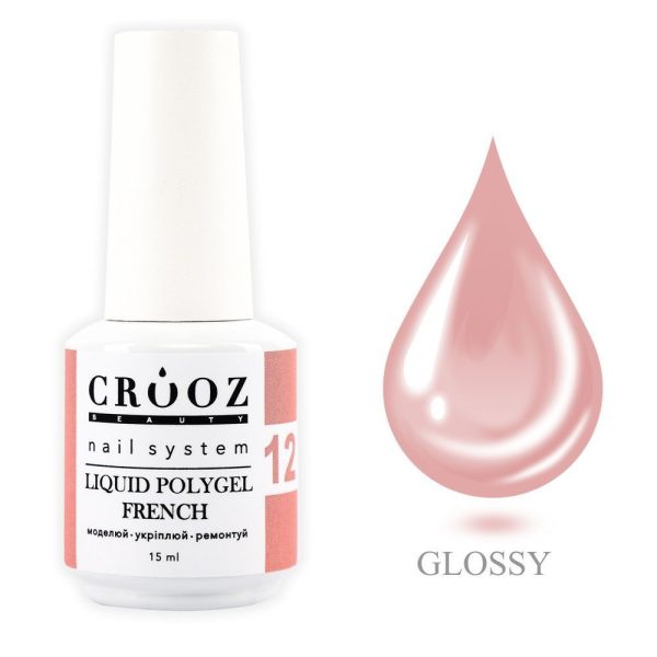 Crooz Рідкий полігель FRENCH Liquid Polygel 12, 15 ml 00000029471 фото