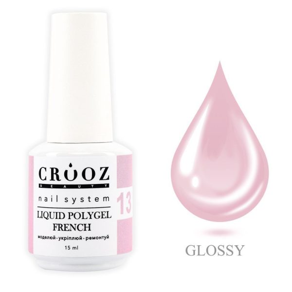 Crooz Рідкий полігель FRENCH Liquid Polygel 13, 15 ml 00000029472 фото