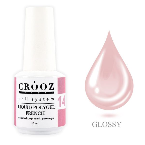 Crooz Рідкий полігель FRENCH Liquid Polygel 14, 15 ml 00000029473 фото
