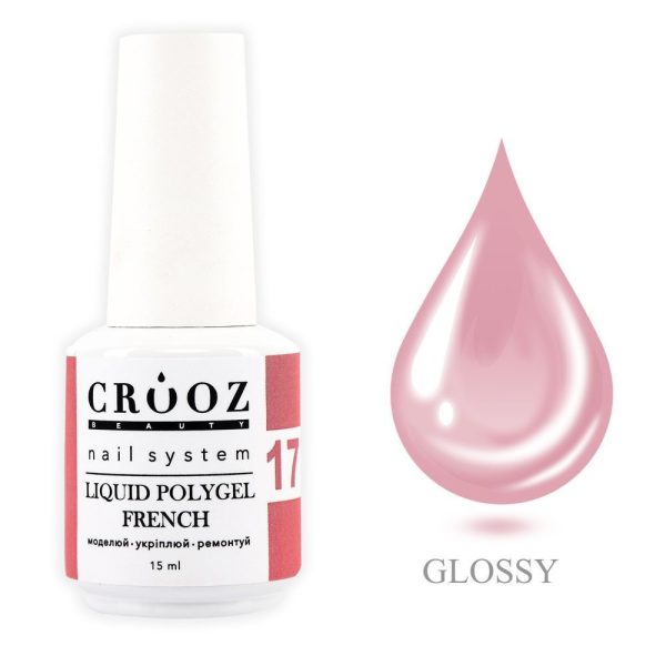 Crooz Рідкий полігель FRENCH Liquid Polygel 17, 15 ml 00000029476 фото