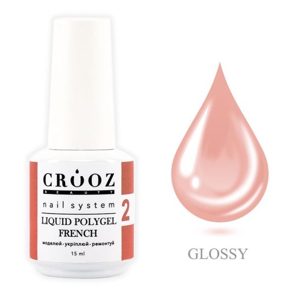 Crooz Рідкий полігель FRENCH Liquid Polygel 2, 15 ml 00000029461 фото