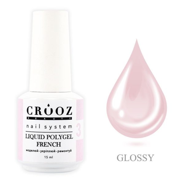 Crooz Рідкий полігель FRENCH Liquid Polygel 3, 15 ml 00000029462 фото