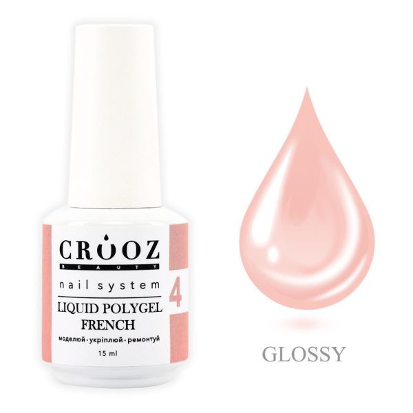 Crooz Рідкий полігель FRENCH Liquid Polygel 4, 15 ml 00000029463 фото