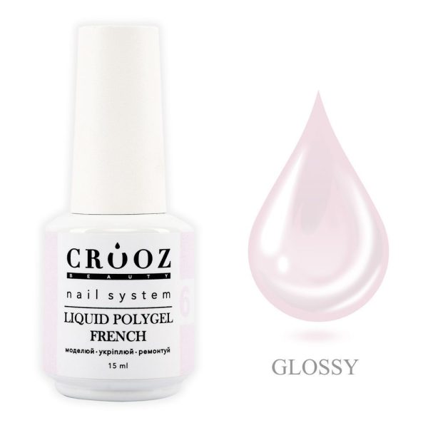 Crooz Рідкий полігель FRENCH Liquid Polygel 6, 15 ml 00000029465 фото