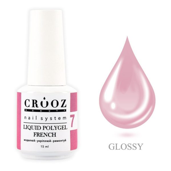 Crooz Рідкий полігель FRENCH Liquid Polygel 7, 15 ml 00000029466 фото