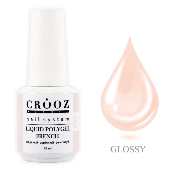 Crooz Рідкий полігель FRENCH Liquid Polygel 8, 15 ml 00000029467 фото