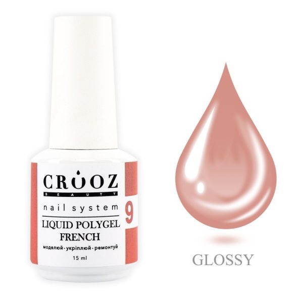 Crooz Рідкий полігель FRENCH Liquid Polygel 9, 15 ml 00000029468 фото
