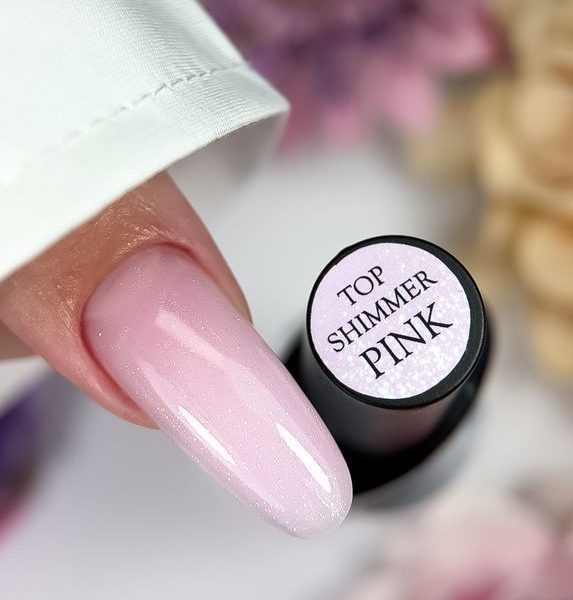 Crooz Закріплювач для гель лака Top shimmer pink