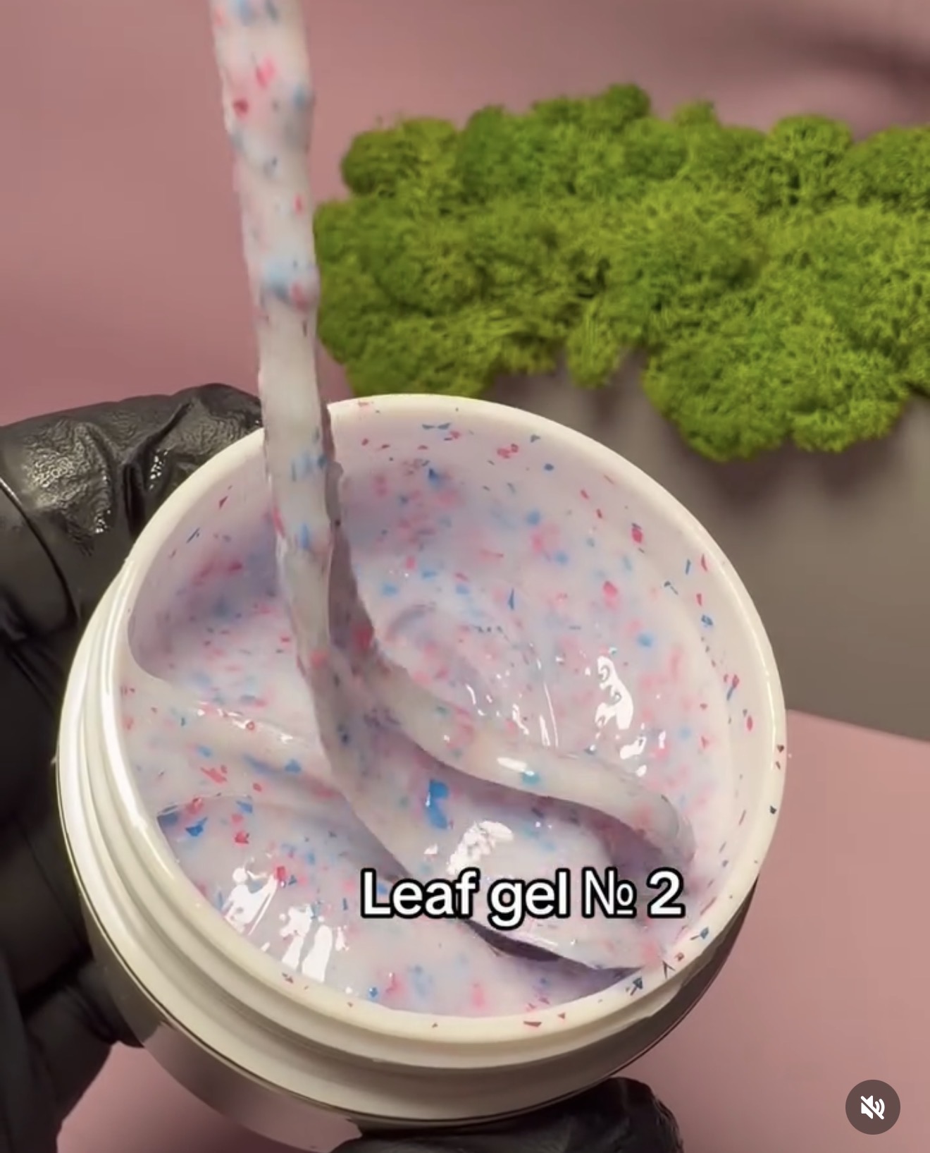 Гель з часточками поталі , Leaf gel № 2