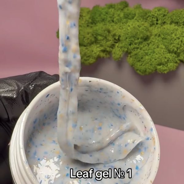 Гель з часточками поталі , Leaf gel № 1