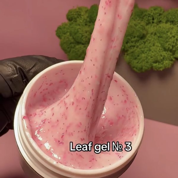Гель з часточками поталі , Leaf gel № 3