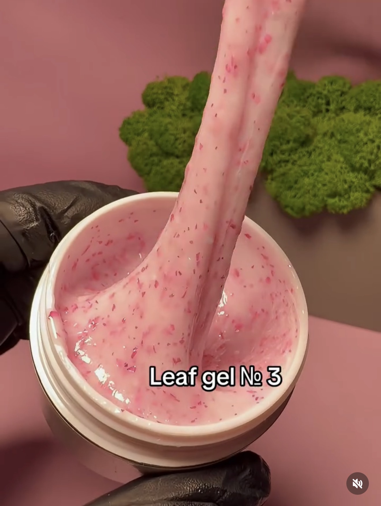 Гель з часточками поталі , Leaf gel № 3