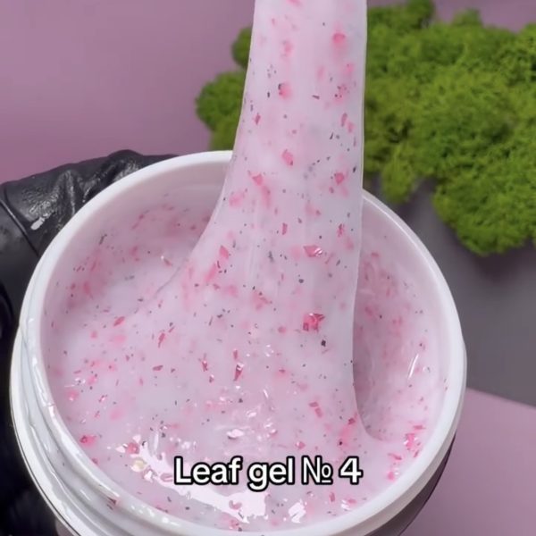 Гель з часточками поталі , Leaf gel № 4