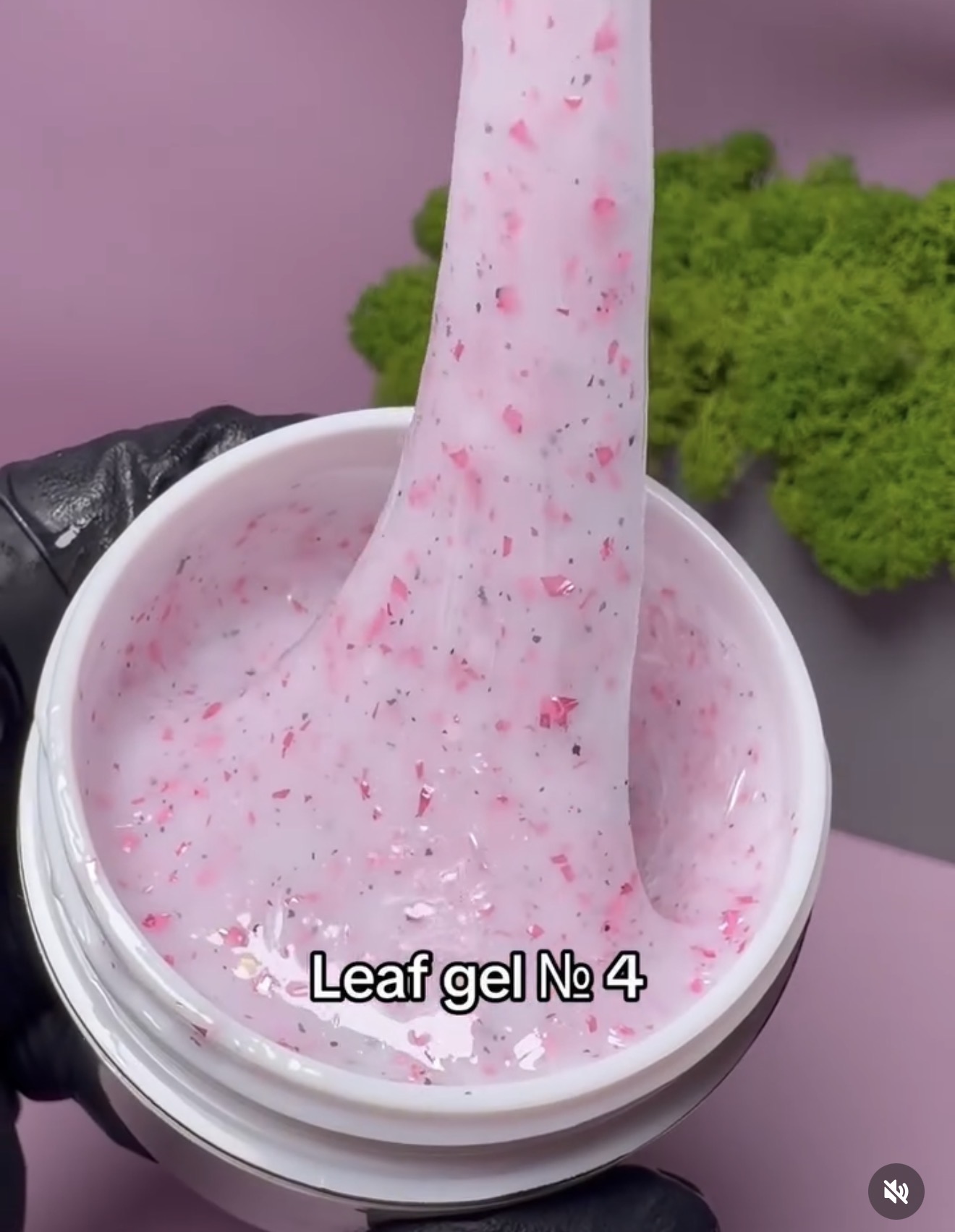 Гель з часточками поталі , Leaf gel № 4