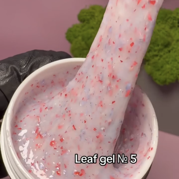 Гель з часточками поталі , Leaf gel № 5