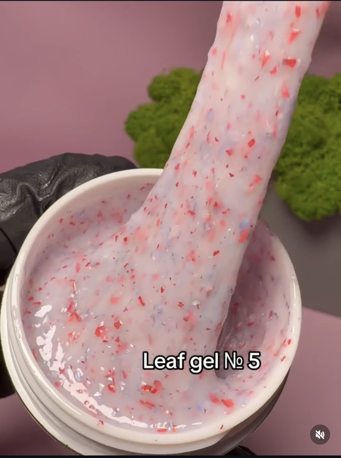 Гель з часточками поталі , Leaf gel № 5