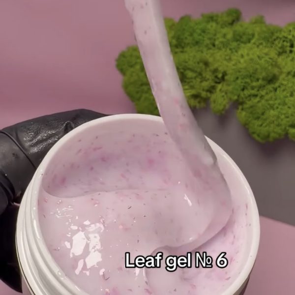 Гель з часточками поталі , Leaf gel № 6