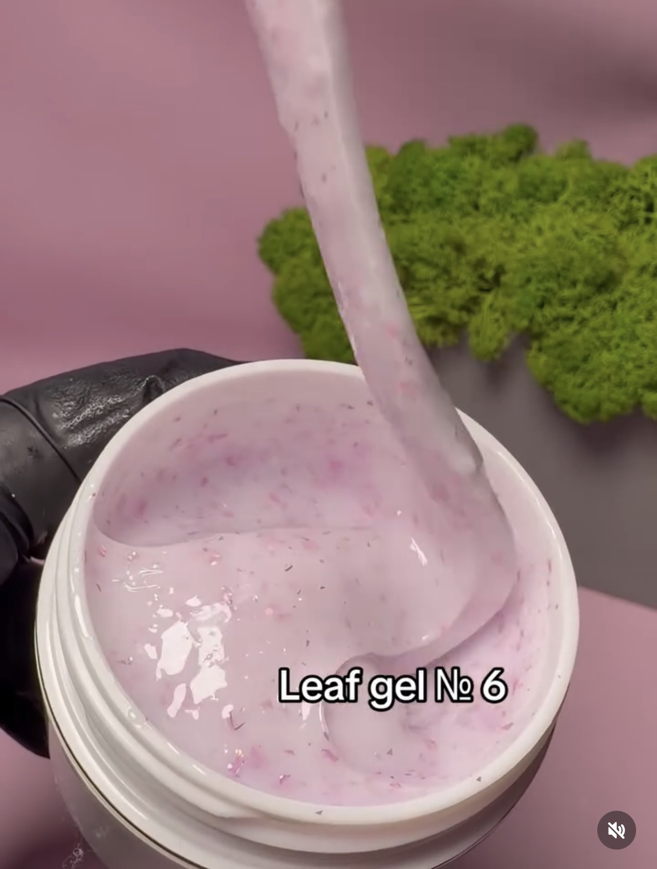 Гель з часточками поталі , Leaf gel № 6