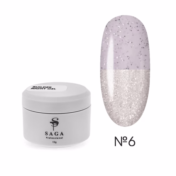 Гель для нарощування SAGA Builder Gel Night № 6 , 15 мл