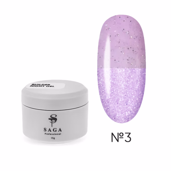 Гель для нарощування SAGA Builder Gel Night № 3 , 15 мл