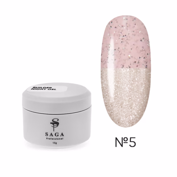 Гель для нарощування SAGA Builder Gel Night № 5 , 15 мл