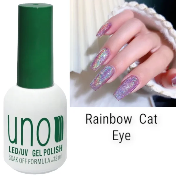 Гель лак Rainbow Cat Eye UNO (голографічний, котяче око), 12 мл.