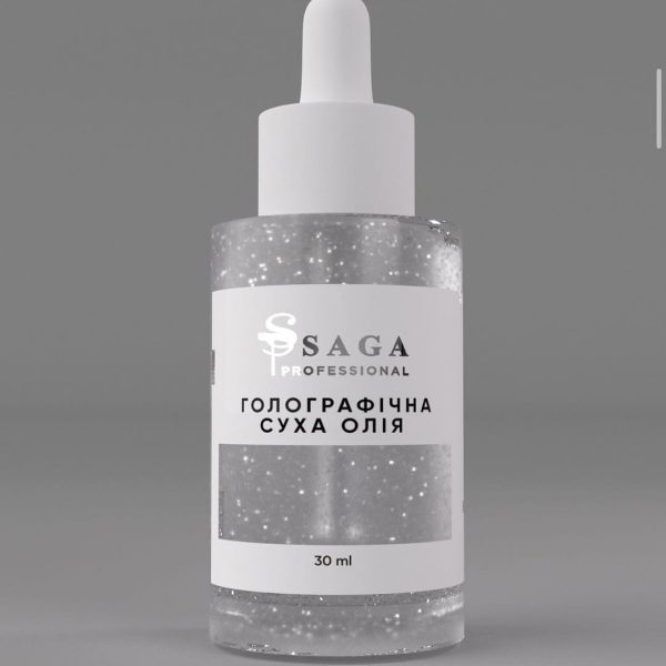 Суха  голографічна олія для кутикули SAGA Professional, 30 мл