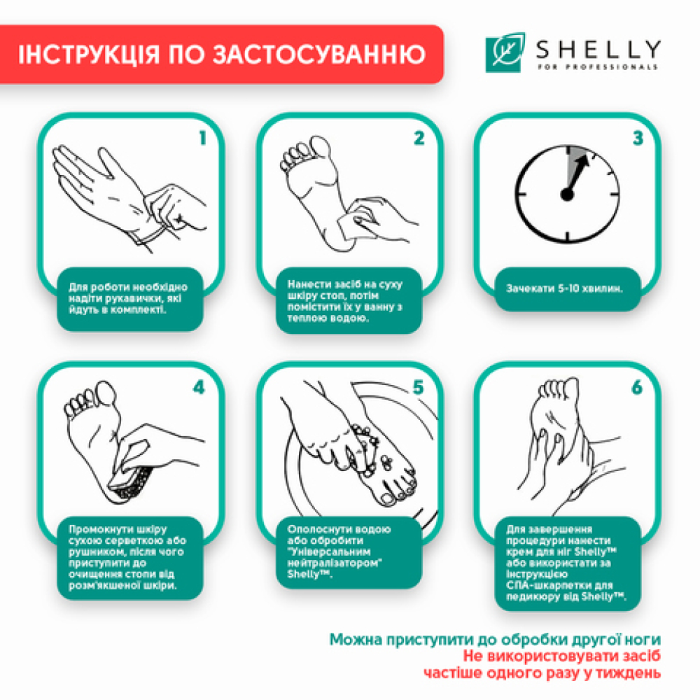 Гель-кератолітик для видалення мозолів і натоптишів М'яке лезо Shelly , 200 мл — изображение 3