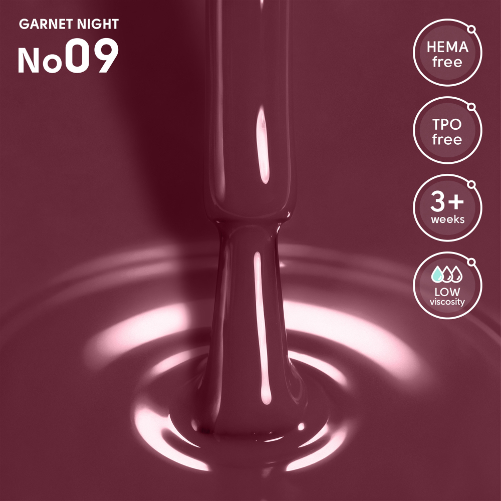 Гель-лак 09 Garnet Night Shelly 12 мл — изображение 2