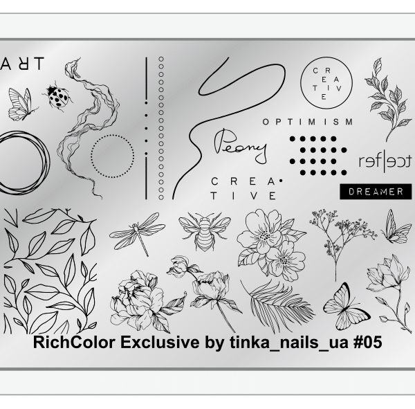 RichcoloR Пластини для стемпінгу Exclusive by tinka_nails_ua №05